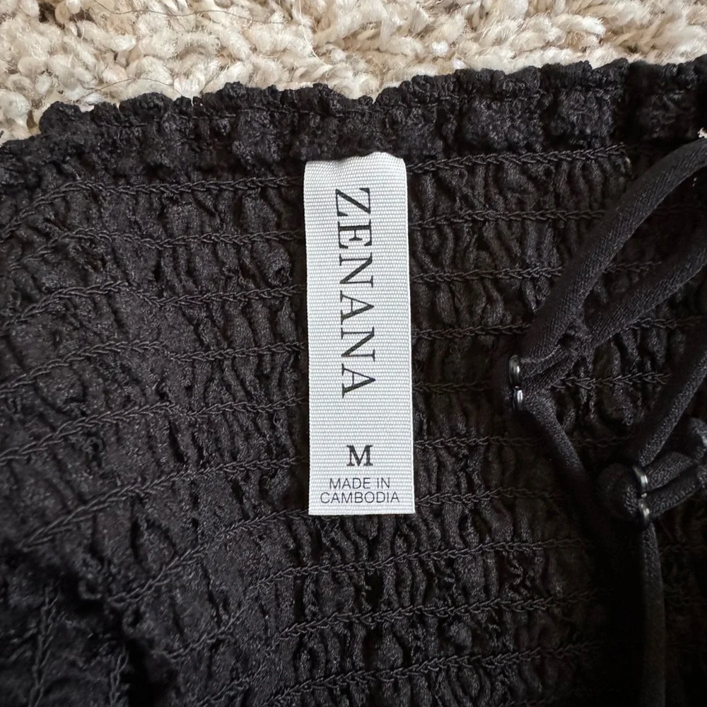Black Lace Ruffled Tank Top - Picture 3 of 3
